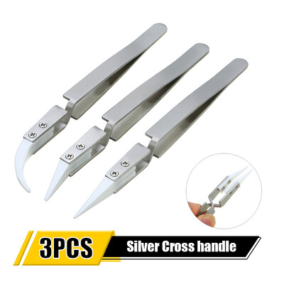 1/3 τεμ. Κεραμικό τσιμπιδάκι για συγκόλληση Κεραμικό τσιμπιδάκι από ανοξείδωτο ατσάλι με αντιστατικό αντίστροφο οξύ ανθεκτικό σε ηλεκτρόνια ακριβείας τσοκ