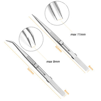 Прецизни пинсети от неръждаема стомана Регулируема плъзгаща се ключалка Антистатични бижута Изделия за вежди за инструменти за ремонт на електронни компоненти