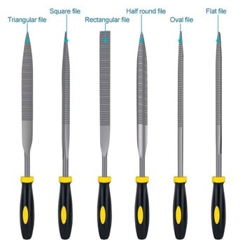 XCAN 6 части Метална пила Рашпил Диамантена игла Комплект инструменти за ремонт на бижута Ръчни инструменти за шлифоване на дърво 3x140 4x160 5x180 mm