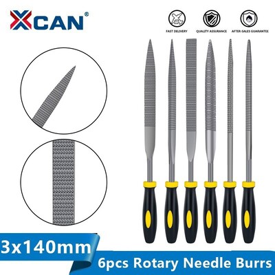 XCAN 6 bucăți Pilă metalică Rasp Set pile cu ace cu diamant Instrument de reparare pentru bijuterii Instrumente de pile de mână pentru șlefuirea lemnului 3x140 4x160 5x180mm