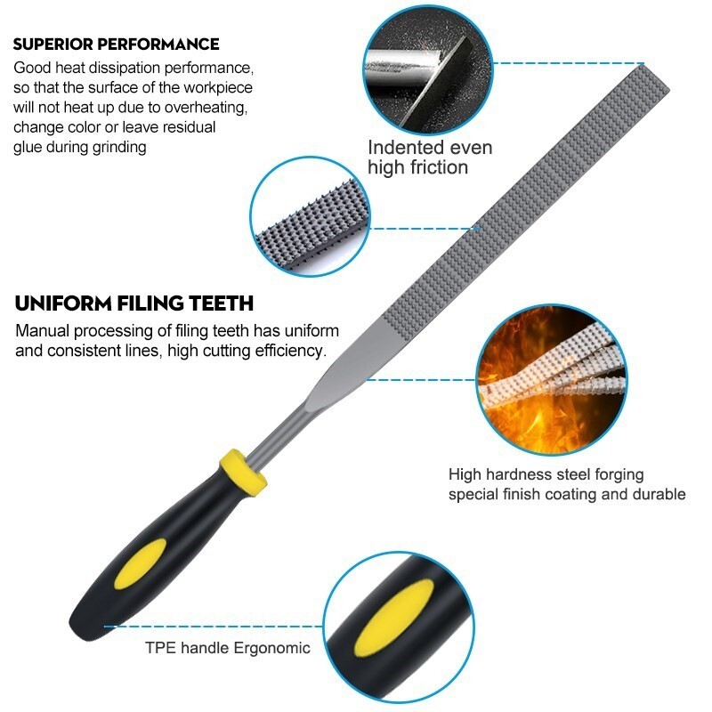 XCAN 6 tükki metallviil Rasp Teemantnõela viilikomplekt Ehete parandustööriist Puidu lihvimine Käsiviil Tööriistad 3x140 4x160 5x180mm