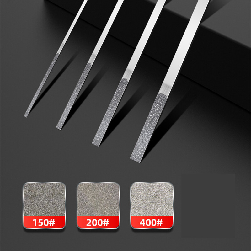 Deimantinių poliravimo dildelių rinkinys 12vnt. CF-400 itin plonas plokščios formos dildė, pasidaryk pats, rankiniai įrankiai 180 mm grūdėtumas 150# 200# 400# metalui keramika