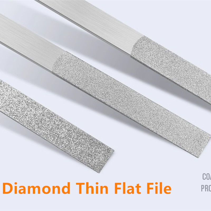 Deimantinių poliravimo dildelių rinkinys 12vnt. CF-400 itin plonas plokščios formos dildė, pasidaryk pats, rankiniai įrankiai 180 mm grūdėtumas 150# 200# 400# metalui keramika