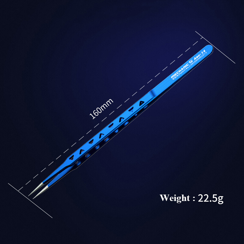 MECHANIKA Aac-14 Nemagnetinis didelio kietumo 8 tuščiaviduriai šilumą išsklaidantys nerūdijančio plieno tikslūs pincetai telefono PCB IC lustų taisymas
