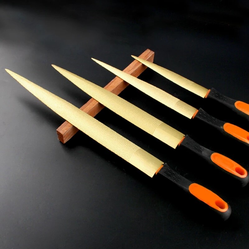 1 tk Puiduviil Puidutöötlemine Kuldne koonusjas rasp Bastard puidule nahast plastist käsitööriistad Kummist käepide koos tasuta riidest kattega