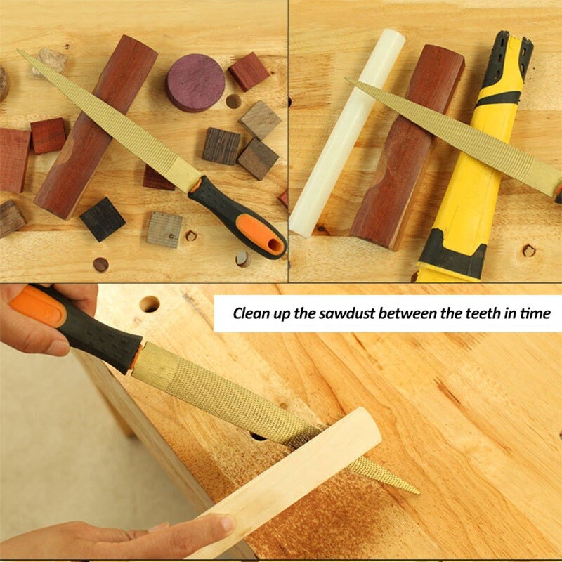 1 tk Puiduviil Puidutöötlemine Kuldne koonusjas rasp Bastard puidule nahast plastist käsitööriistad Kummist käepide koos tasuta riidest kattega