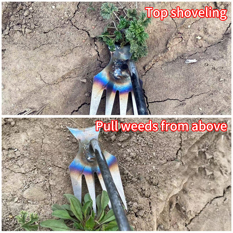 2-ühes Aia umbrohutise reha tööriistad Käsitsi umbrohu muru juurimise kühvel Mangaan Teras Kobestav pinnase kaevamine Põllumajandustööriist