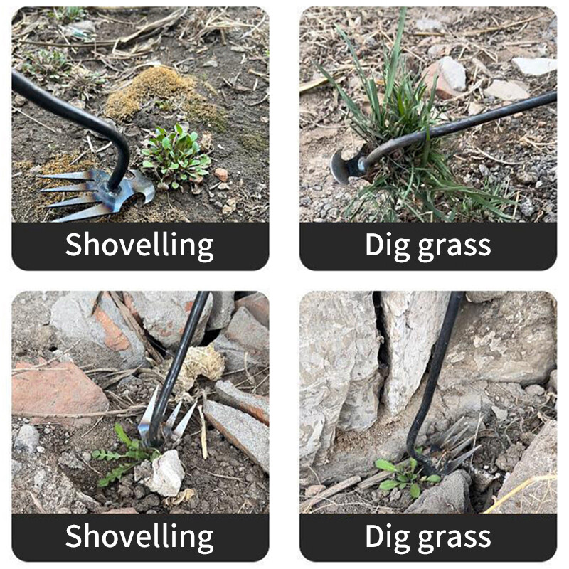 2-ühes Aia umbrohutise reha tööriistad Käsitsi umbrohu muru juurimise kühvel Mangaan Teras Kobestav pinnase kaevamine Põllumajandustööriist