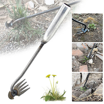 Weeding Artifact Rooting Weeding Tool Steel Weed Puller 11/4 Teeth Dual Purpose Weeder Hand Remover Tool for Garden Tools