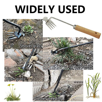 Weeding Artifact Rooting Weeding Tool Steel Weed Puller 11/4 Teeth Dual Purpose Weeder Hand Remover Tool for Garden Tools