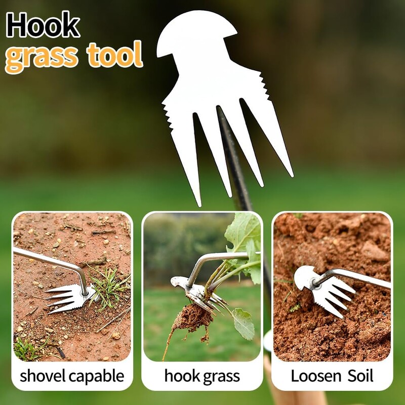 Novi alat za vađenje korova u vrtu od nehrđajućeg čelika Ručni ručni uređaj za plijevljenje za vađenje Uklanjanje korova u vrtu, dvorištu, farmi, višenamjensko uklanjanje korova