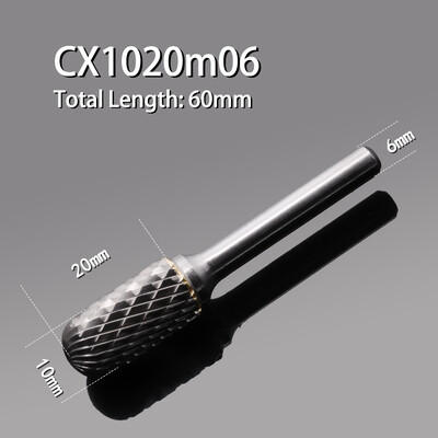 Karbiidist volframterasest lihvimispea 1 tk C-tüüpi kahe piluga silindriline kuulpea frees, puidutöötlemise metallist pöörlev viil