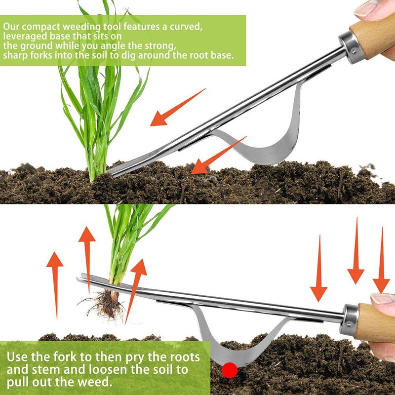 Aiamurueemaldaja Aiamuru umbrohutõrjeseade Välisõue Roostevabast terasest istutusjuuri terasest tööriistad Vaata I3q0