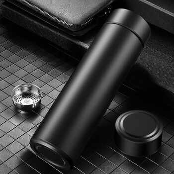 1 τμχ 500ml Μαύρο από ανοξείδωτο ατσάλι Creative Smart Bottle Thermos Θερμική Κούπα Ανδρική Γυναικεία Φορητό επαγγελματικό δώρο