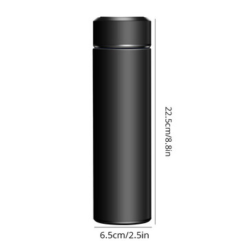 1 τμχ 500ml Μαύρο από ανοξείδωτο ατσάλι Creative Smart Bottle Thermos Θερμική Κούπα Ανδρική Γυναικεία Φορητό επαγγελματικό δώρο