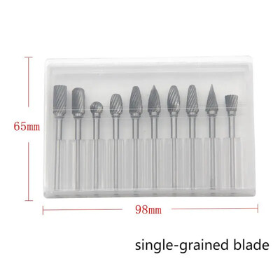 10PCS 3mm Στέλεχος 6mm χοντρό δόντια Περιστροφική γρέζια λίμας καρβιδίου βολφραμίου για λείανση ξύλου Αλουμίνιο φρέζα εργαλεία ξυλουργικής