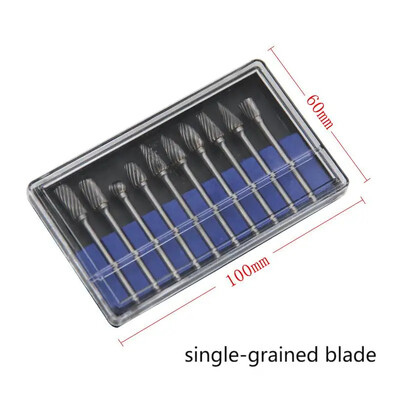 10PCS 3mm Στέλεχος 6mm χοντρό δόντια Περιστροφική γρέζια λίμας καρβιδίου βολφραμίου για λείανση ξύλου Αλουμίνιο φρέζα εργαλεία ξυλουργικής