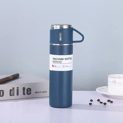 500ML 304 nerūdijančio plieno vakuuminis izoliuotas butelių dovanų rinkinys biuro verslo stiliaus kavos puodelis termosas butelis nešiojamasis kolbos grafinas