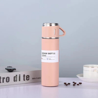 500ML 304 nerūdijančio plieno vakuuminis izoliuotas butelių dovanų rinkinys biuro verslo stiliaus kavos puodelis termosas butelis nešiojamasis kolbos grafinas