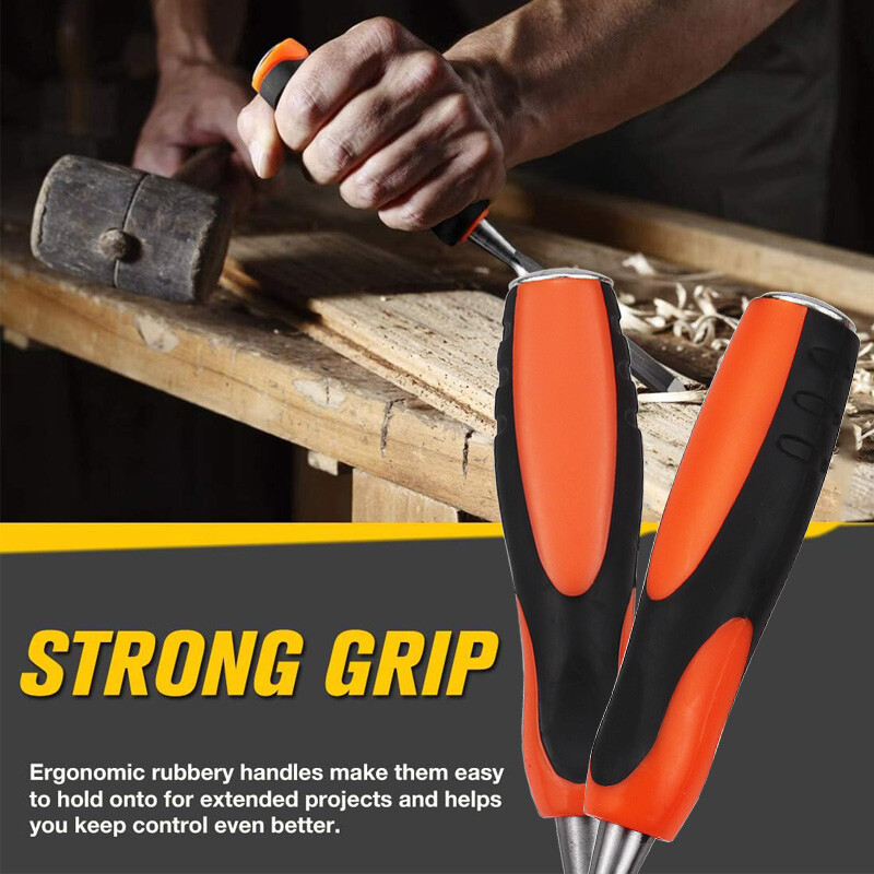 Profesionalni 4-dijelni set dlijeta za drvo 6/12/18/25 mm za obradu drveta Ravna dlijeta DIY Set alata za rezbarenje drveta za rezbarenje drveta