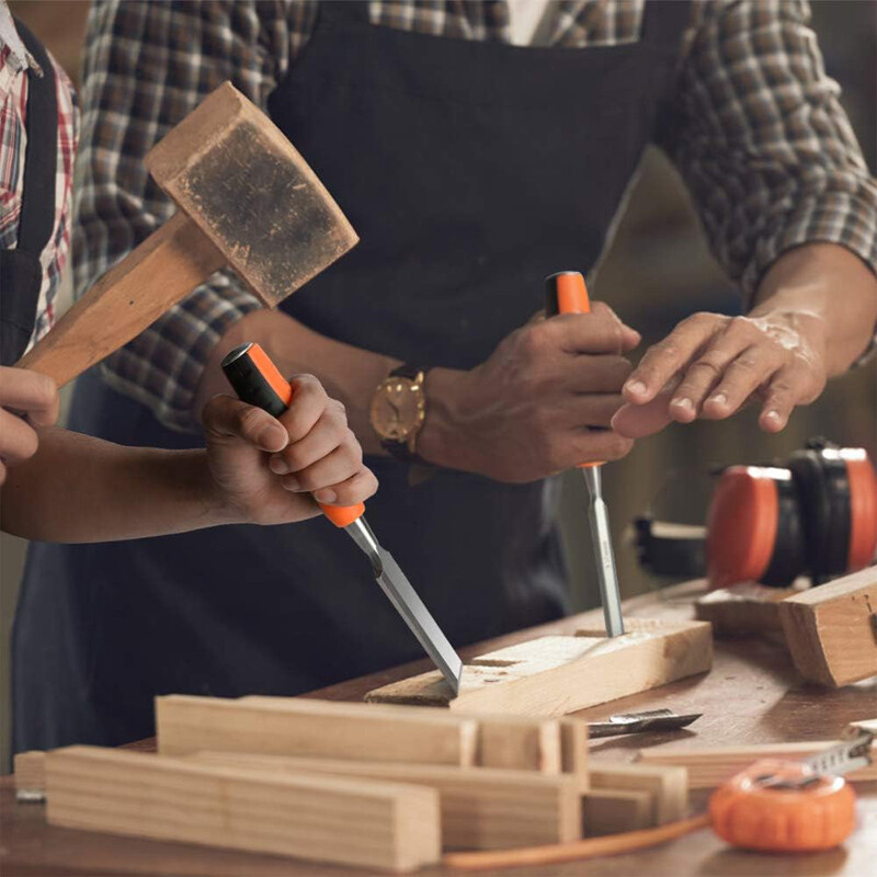 Profesionalni 4-dijelni set dlijeta za drvo 6/12/18/25 mm za obradu drveta Ravna dlijeta DIY Set alata za rezbarenje drveta za rezbarenje drveta