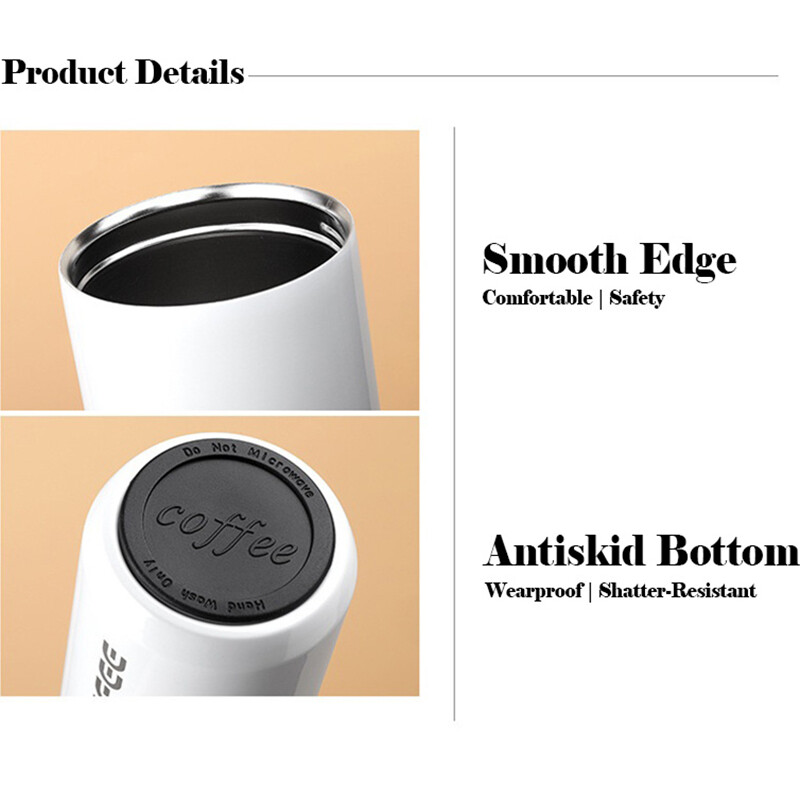 400 ml nerūdijančio plieno kavos termoso butelis terminis puodelis, nepralaidus automobilio vakuuminės kolbos kavos puodelis kelioniniai nešiojamieji izoliuoti buteliai