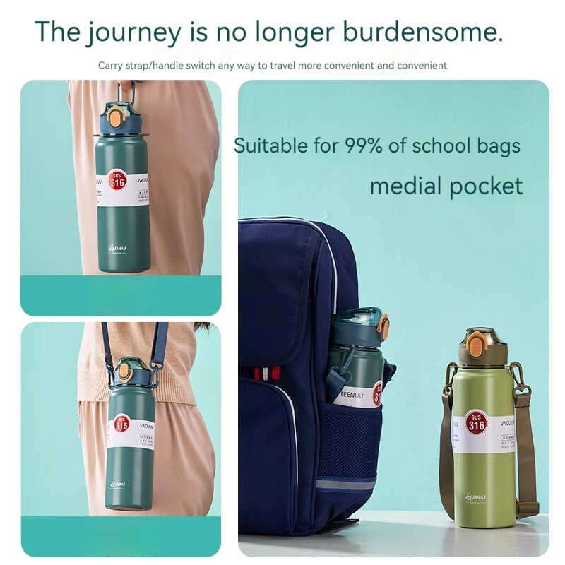 GIANXI 800 ml roostevabast terasest termospudel majapidamisköögis veepudelid kööginõud kaasaskantav kaanega kohvikõrretops