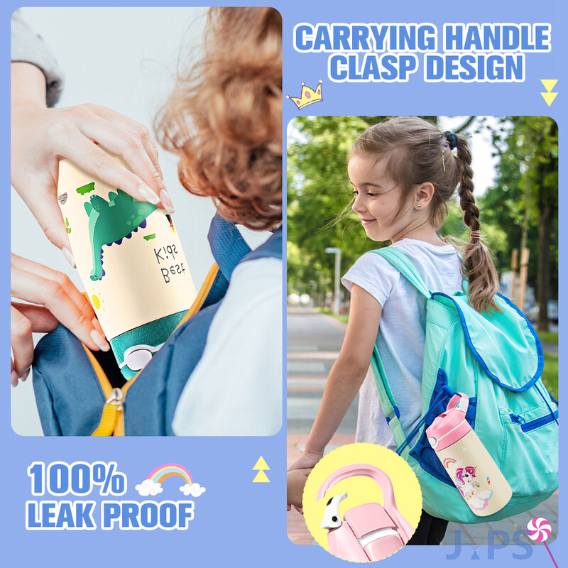 400 ml laste veepudeli multifilmi loomade tass lastele õlgedest roostevabast terasest vaakumflacks termospudeliga termokruusi tassid