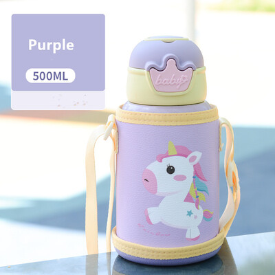 500ml Unicorn Kids Thermos Bottle Cute Children`s Thermal Water Bottle Thermos Cup for Student Water Cup
