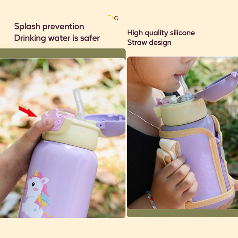 500ml Unicorn Kids Thermos Bottle Cute Children`s Thermal Water Bottle Thermos Cup for Student Water Cup