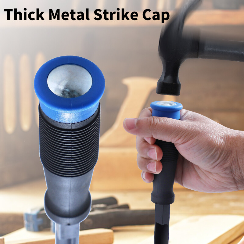 Kutno dlijeto CR-V 90° oštrica za rezanje pod pravim kutom s debelim metalnim čepom i TPR ručkom za ugradnju šarki za vrata