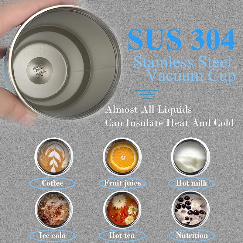 Vaakumisolatsiooniga roostevabast terasest termokruusi kohvitass õlgedest isoleeritud reisitassiga ja lekkekindla kaanega Thermos Bingba Cup