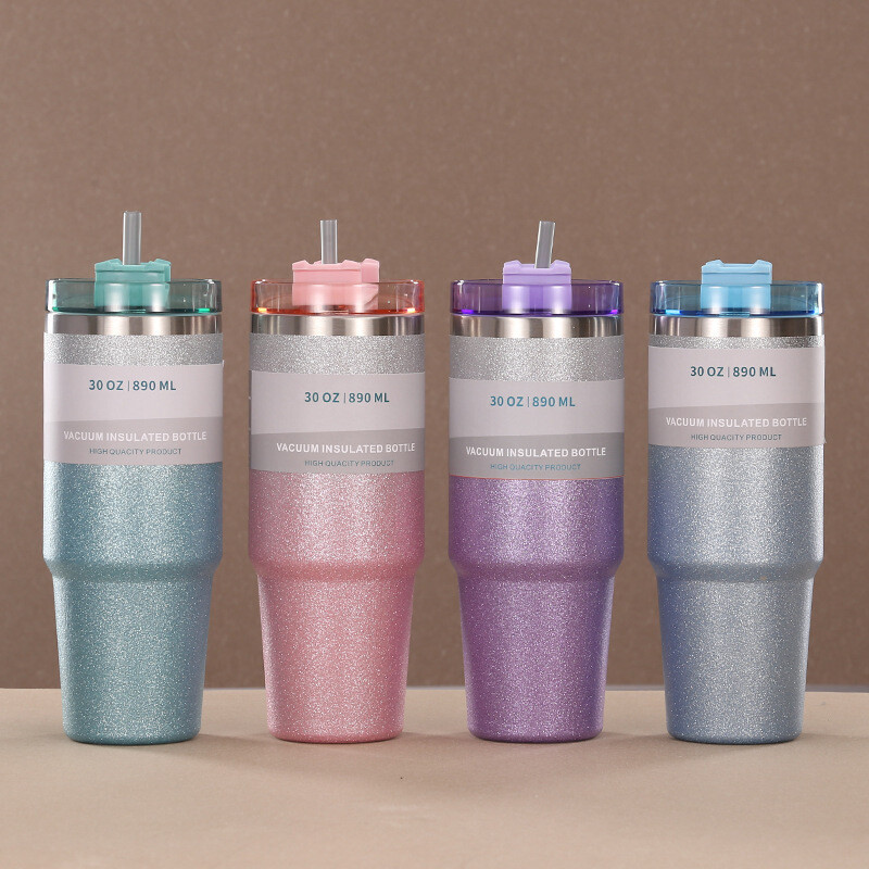 Vaakumisolatsiooniga roostevabast terasest termokruusi kohvitass õlgedest isoleeritud reisitassiga ja lekkekindla kaanega Thermos Bingba Cup