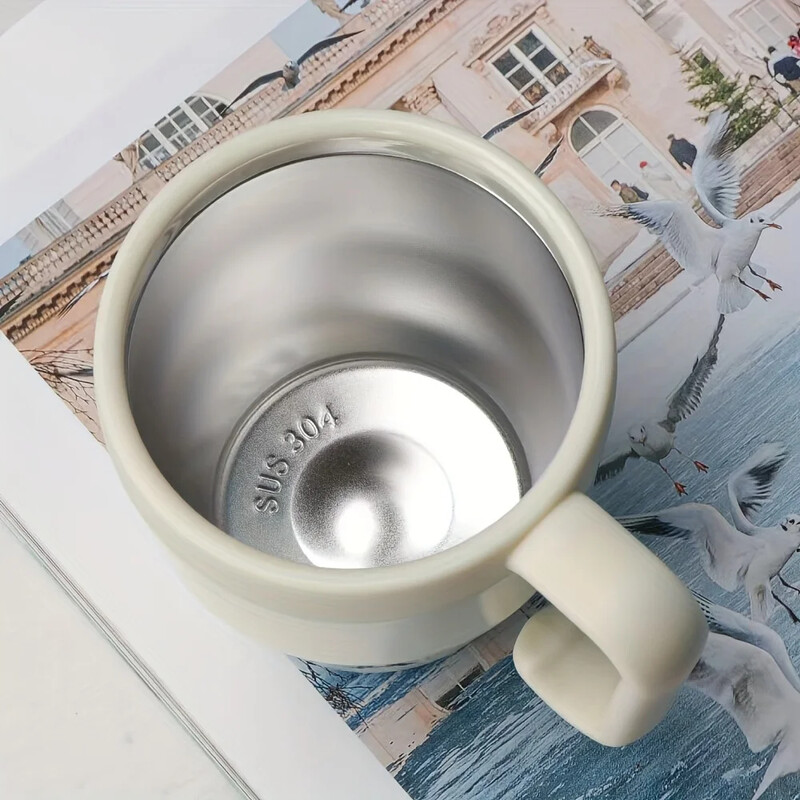 480 ml kavos puodelis su šiaudiniu dangteliu nerūdijančio plieno termoso puodelis karštiems šaltiems gėrimams vandeniui arbatai pienas biuro nešiojamasis butelis lauke