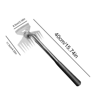 Žolės traukimo įrankis, stovintis augalų šalinimo įrankis, augalo šaknų traukimo įrankis su 5 letenų plienine galvute, dviguba ravėjimo mašina ir