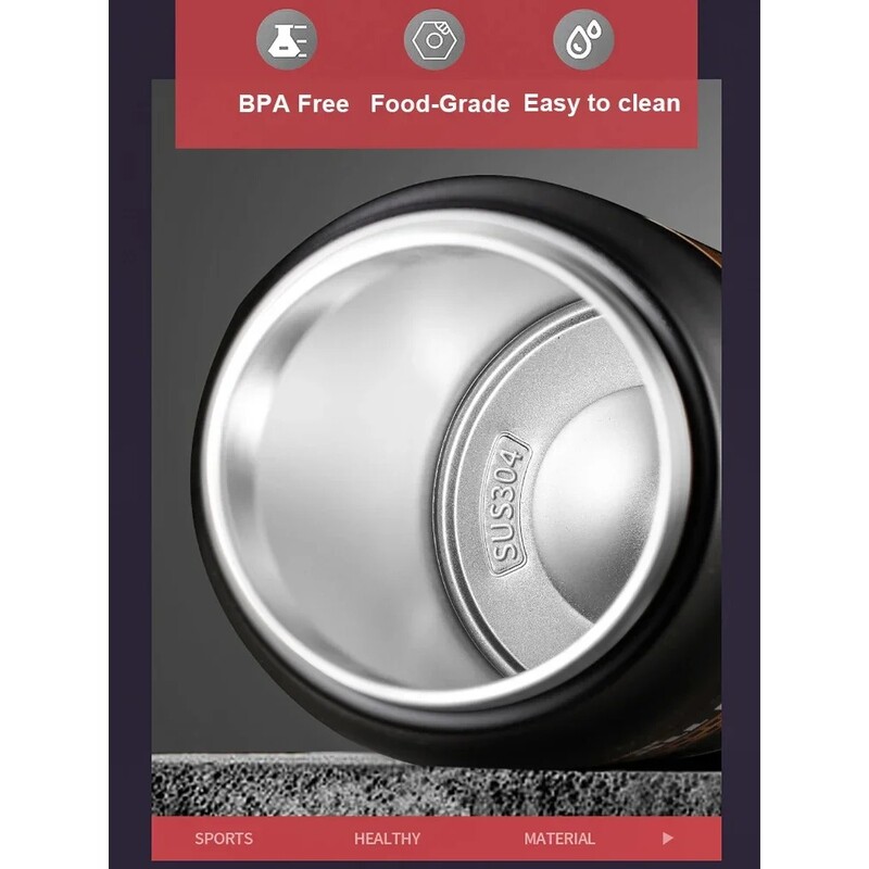 304 nerūdijančio plieno terminis puodelis, kavos puodelis, nešiojamas termosas su šiaudinėmis sportinėmis vakuuminėmis kolbomis šalto ir karšto vandens buteliu