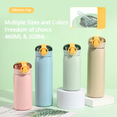 Kaasaskantav laste termoskruus õlgedest roostevabast terasest multifilmi vaakumkolbidega lastele armas termoveepudeli trumli termokupp