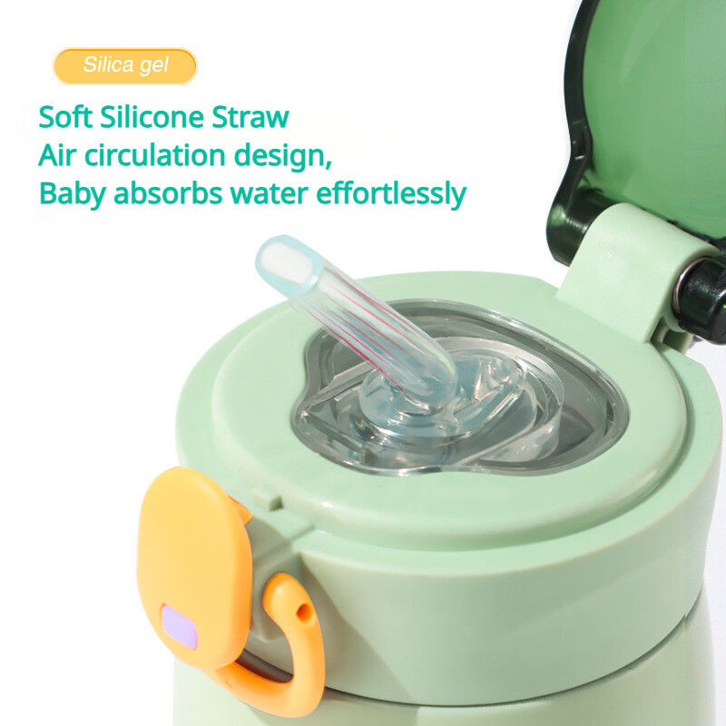 Kaasaskantav laste termoskruus õlgedest roostevabast terasest multifilmi vaakumkolbidega lastele armas termoveepudeli trumli termokupp