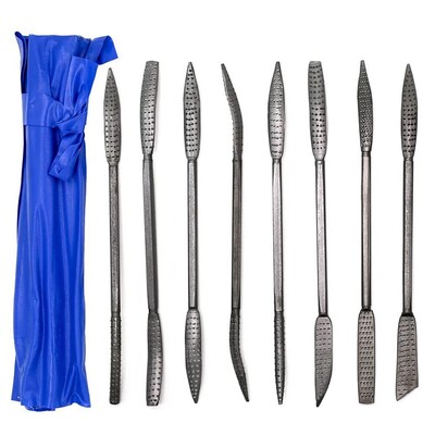 8 tk Kahe otsaga riffler puidust rasp-viilide komplekt Riffler-viilikomplekt puidutöötlemine puidu nikerdamine jämedate viilide lõikamine Käsinõud Tööriistad