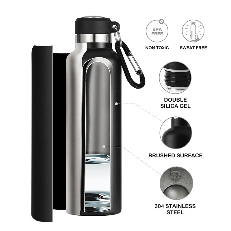 FEIJIAN Thermos Sticlă de apă portabilă, cupa termică din oțel inoxidabil, balon rezistent la scurgeri, mini 500ML/600ML