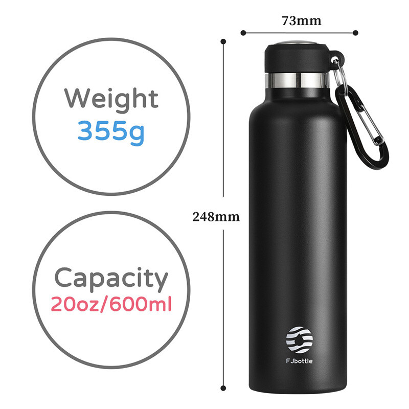 FEIJIAN Thermos Sticlă de apă portabilă, cupa termică din oțel inoxidabil, balon rezistent la scurgeri, mini 500ML/600ML