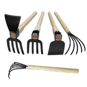 Sodo nagų grėblys su medine rankena Rankinis grėblys, 4/5 dantukų plieninis tvirtinimo žnyplės sodo įrankis, skirtas dirvožemiui purenti arba ravėti