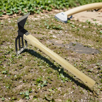 Τσουγκράνα Garden Claw Rake με ξύλινη λαβή Hand Rake Hoe 4/5-Teeth Steel Clamming Claws Εργαλείο κηπουρικής για χαλάρωση ή βοτάνισμα εδάφους