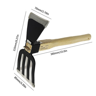 Sodo nagų grėblys su medine rankena Rankinis grėblys, 4/5 dantukų plieninis tvirtinimo žnyplės sodo įrankis, skirtas dirvožemiui purenti arba ravėti