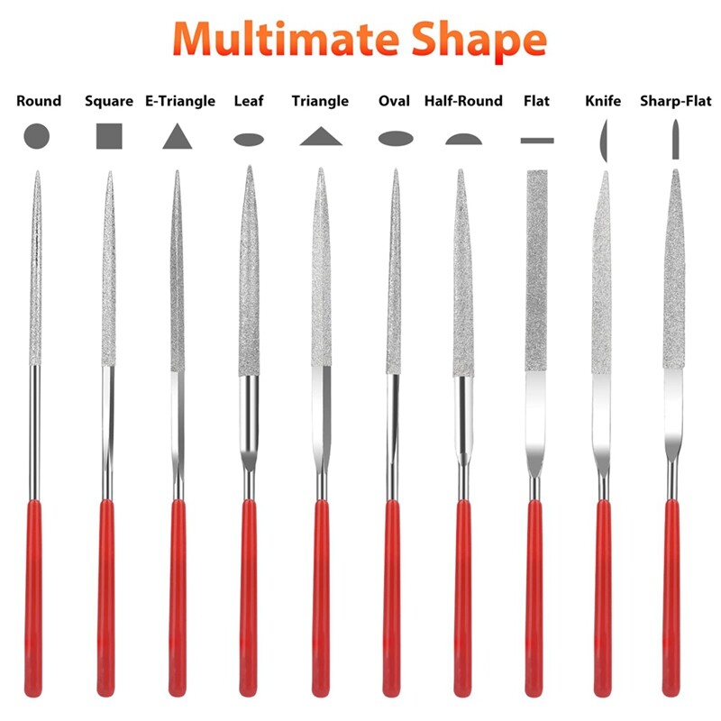 Πακέτο 20, Σετ λίμες με βελόνες διαμαντιών Κοσμήματα Λίμες χειρός Σετ εργαλείων λίμας δοντιών Εξάρτημα αξεσουάρ