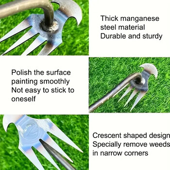 New Weeding Artifact Rooting Weeding Tool Manganese Steel Garden Weeder Loose Soil Hand Weeding Removal Puller Gardening Tools