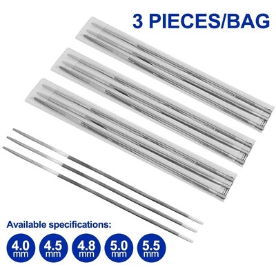 3 tk 4,0/4,5/4,8/5,0/5,5 mm vars ümarteritus mootorsaag saekett viilid Teritaja Puidutöötlemise käsitööriistad