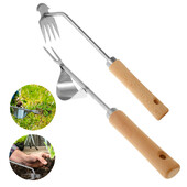 2 tk käsitsi umbrohutõrjetööriist roostevabast terasest aia umbrohu tõmbamise tööriist V-kujuline käsitsi umbrohutõrjetööriist, multifunktsionaalne umbrohu eemaldaja tööriistakomplekt istutamiseks