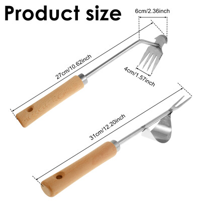 2 tk käsitsi umbrohutõrjetööriist roostevabast terasest aia umbrohu tõmbamise tööriist V-kujuline käsitsi umbrohutõrjetööriist, multifunktsionaalne umbrohu eemaldaja tööriistakomplekt istutamiseks