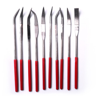 10tk/komplekt Teemantnõelviil 4*160mm kaetud lapidaarne painutatud kumerad viilid Mehaaniline käekell ehteviil Tööriistade komplekt